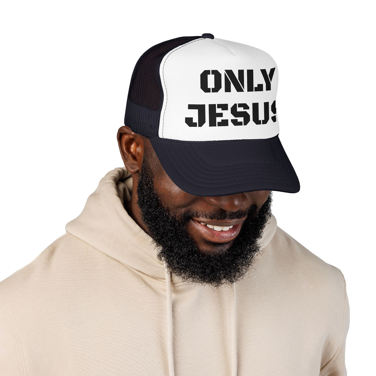 Trucker Hat — "Only Jesus" Embroidered Foam Cap