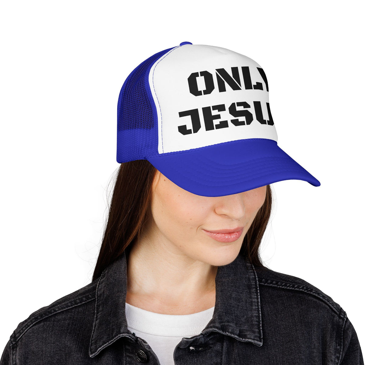 Trucker Hat — "Only Jesus" Embroidered Foam Cap
