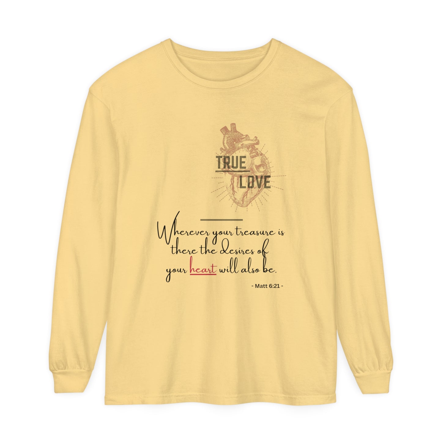 True Love Inspirational Long Sleeve T-Shirt for Heartfelt Connection