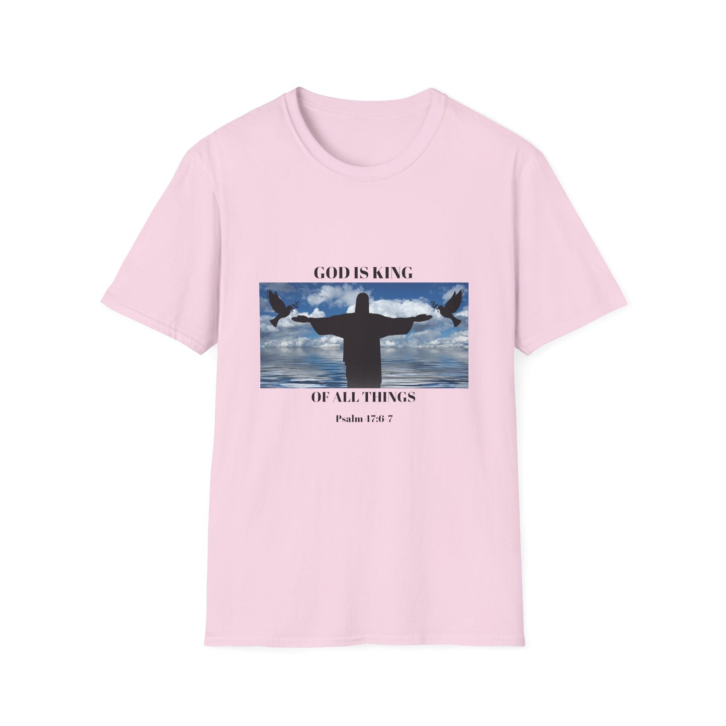 God Is King Unisex Softstyle T-Shirt | Psalm 147:5 | Faith-Inspired Apparel