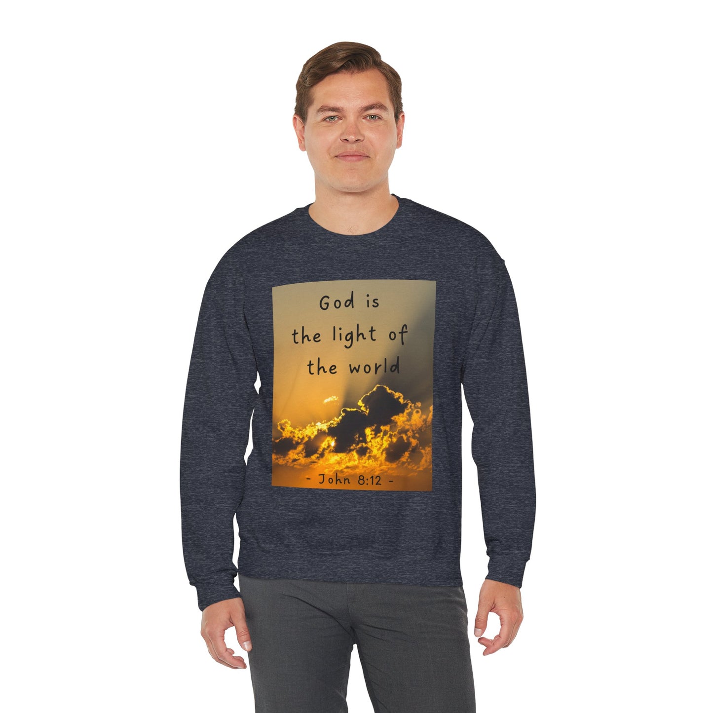 Inspirational Faith & Family Sweatshirt - 'God is the Light of the World' & 'Best Dad Ever'