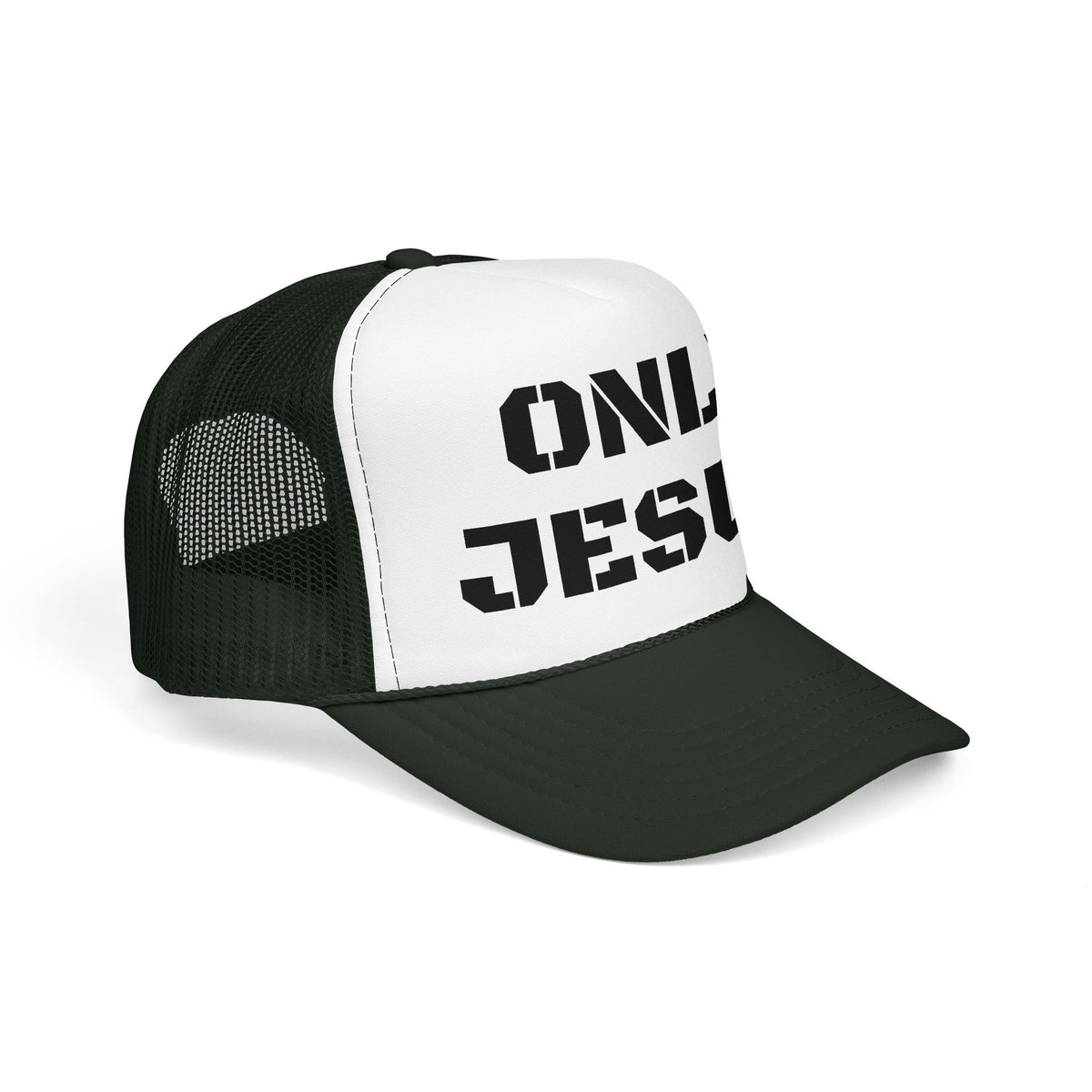Trucker Hat — "Only Jesus" Embroidered Foam Cap