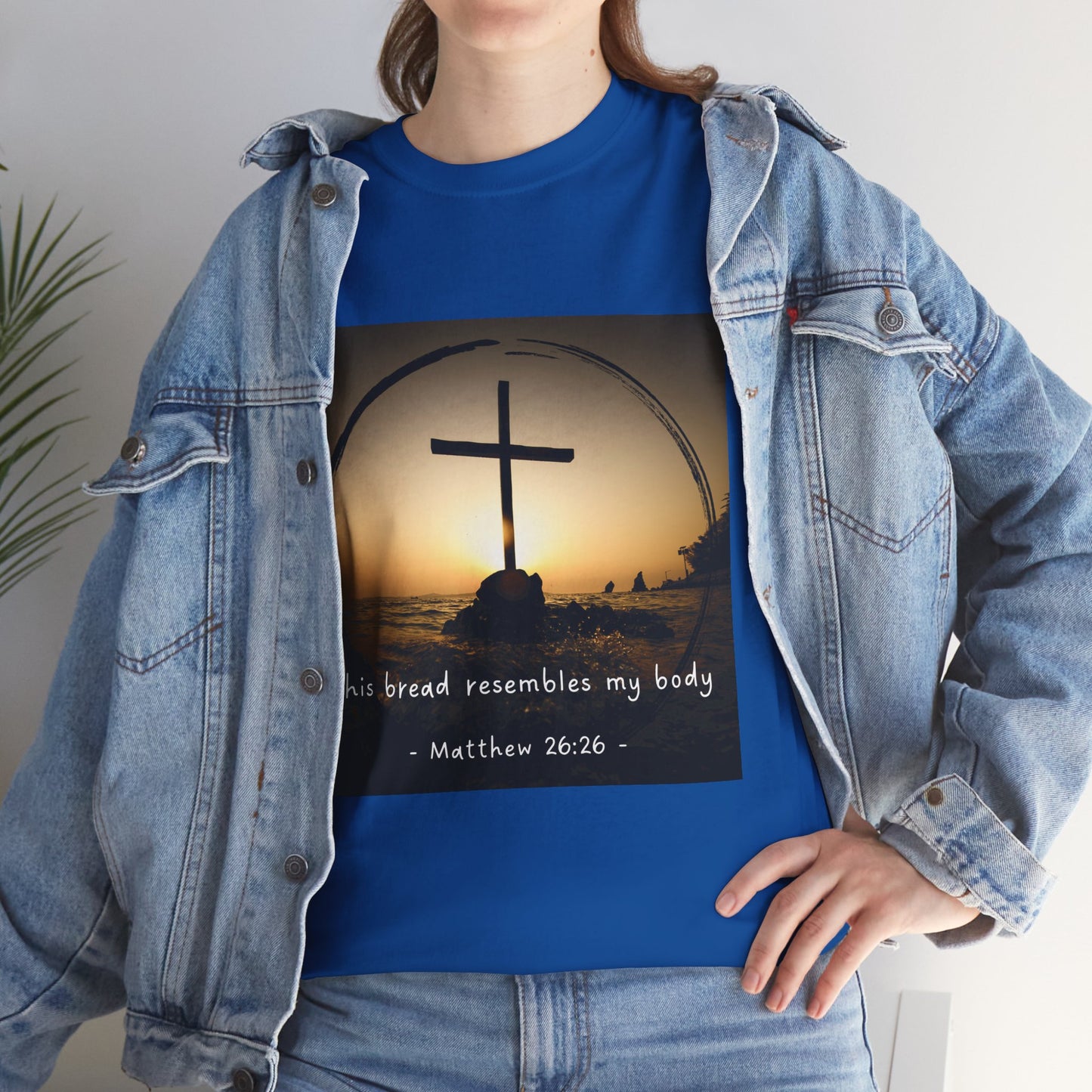 Inspirational Unisex Heavy Cotton Tee: 'This Bread Resembles My Body'