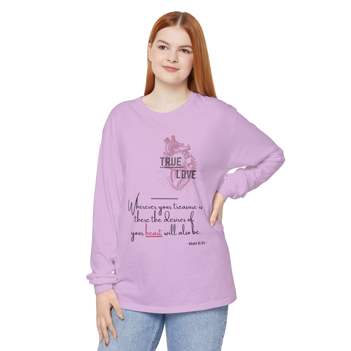 True Love Inspirational Long Sleeve T-Shirt for Heartfelt Connection