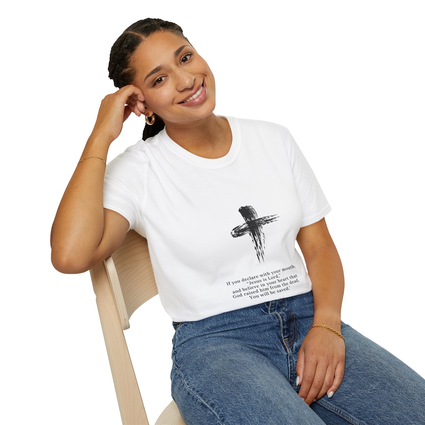 Faith-Inspired Unisex Softstyle T-Shirt with Inspirational Verse