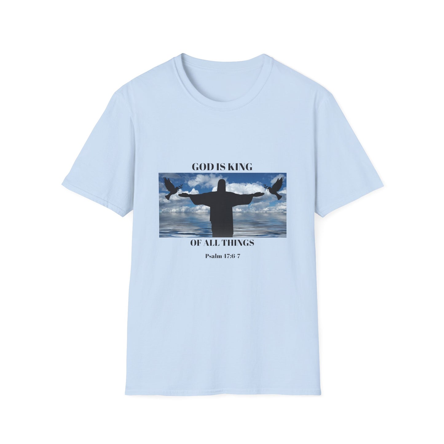 God Is King Unisex Softstyle T-Shirt | Psalm 147:5 | Faith-Inspired Apparel