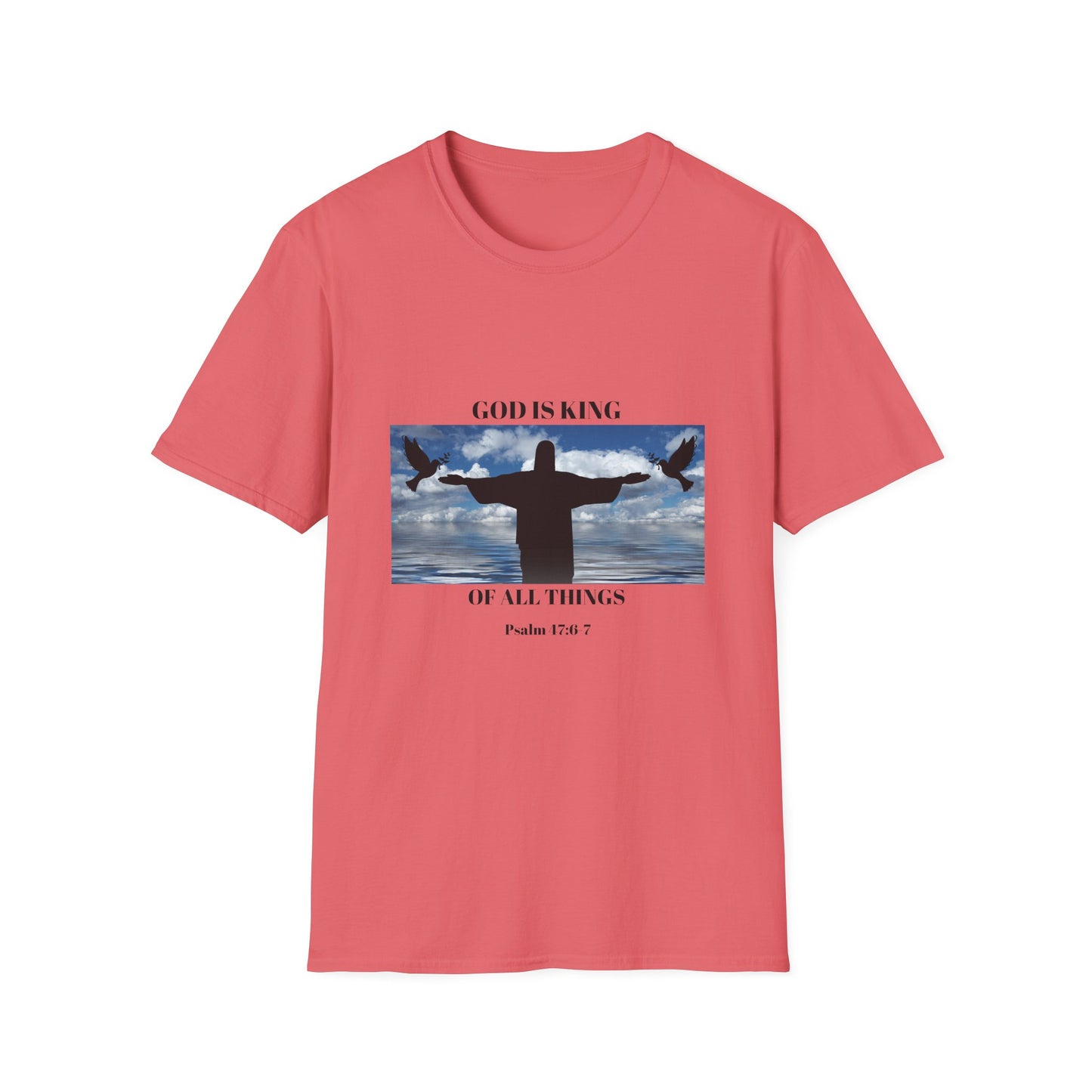 God Is King Unisex Softstyle T-Shirt | Psalm 147:5 | Faith-Inspired Apparel