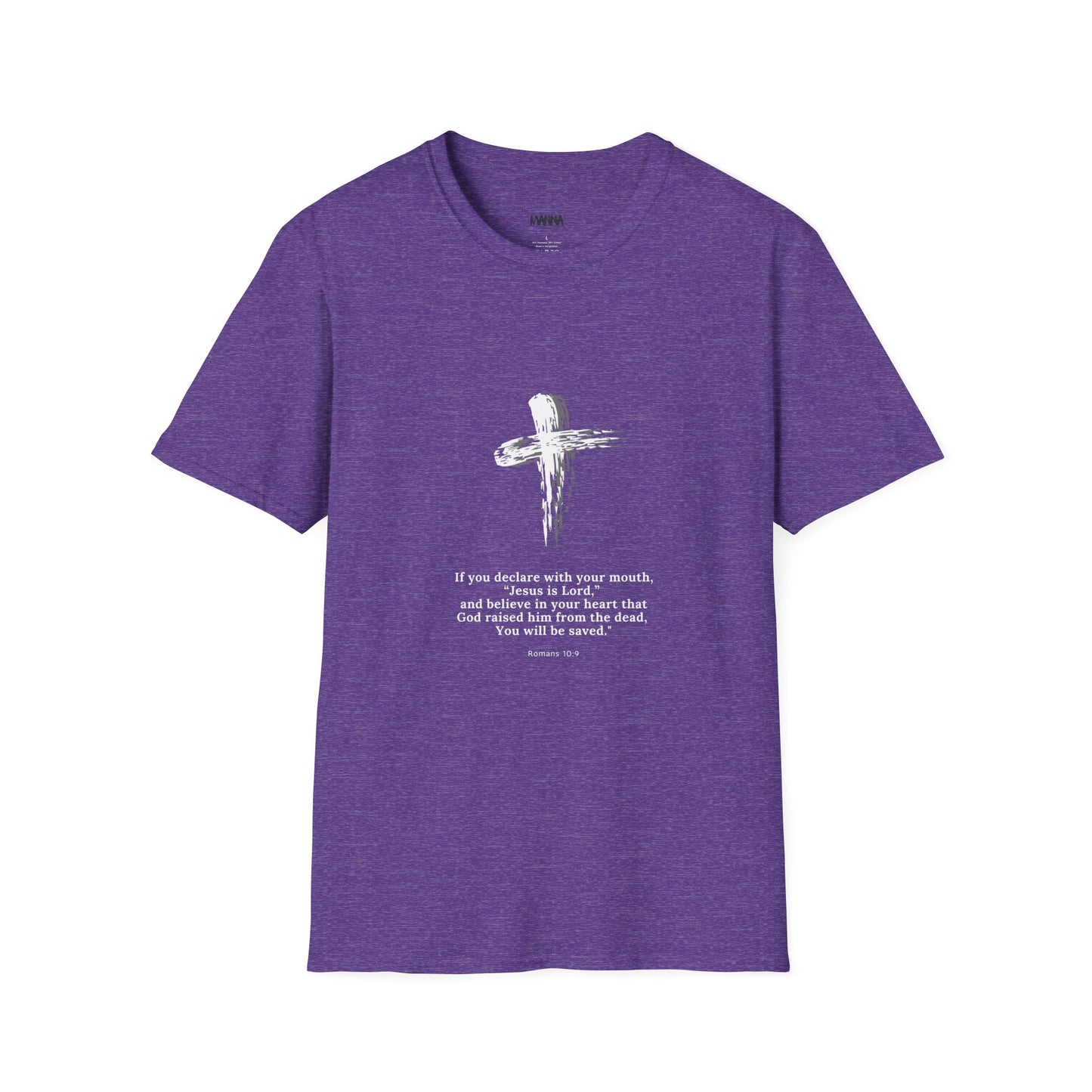 Faith-Inspired Unisex Softstyle T-Shirt - Romans 10:9 Graphic Tee