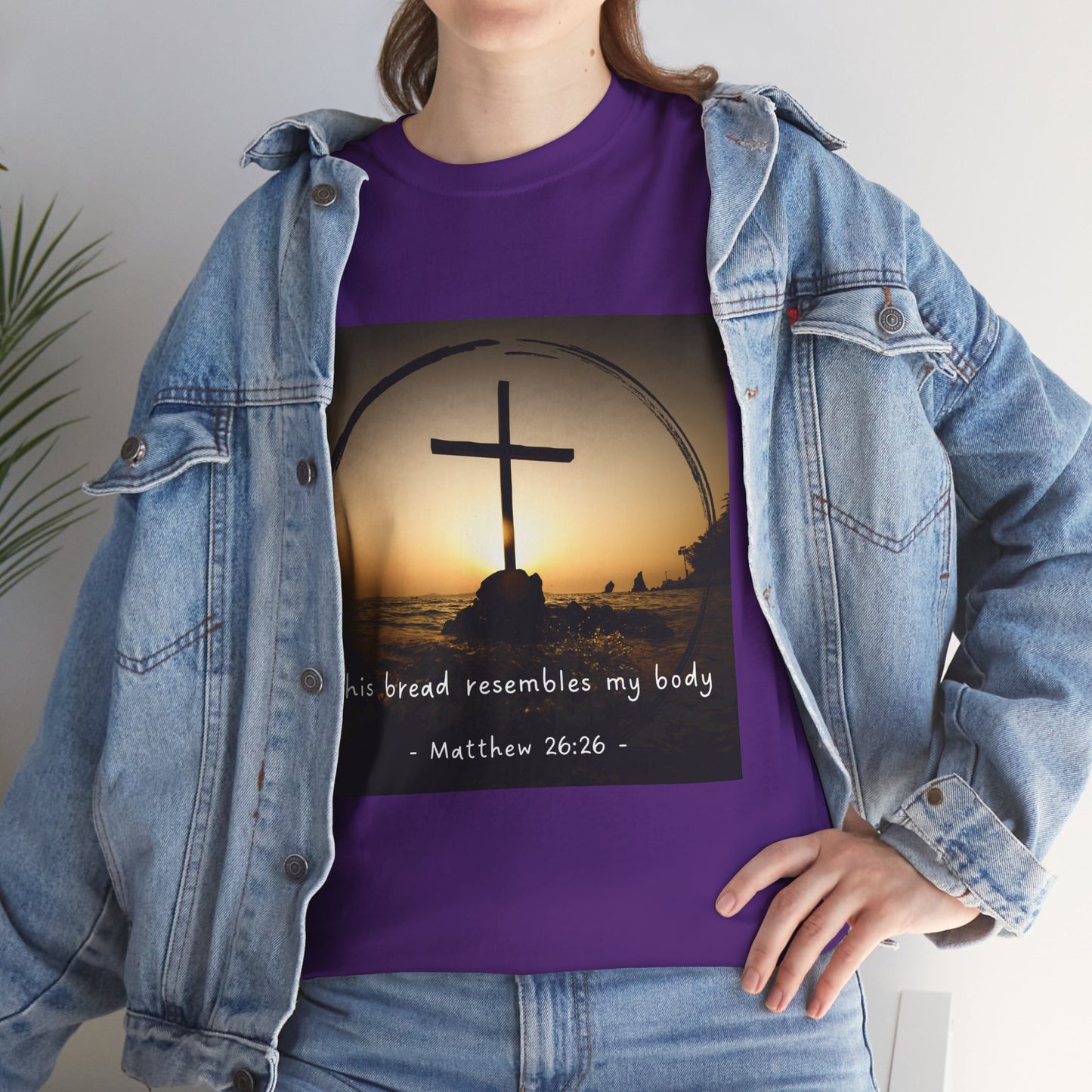 Inspirational Unisex Heavy Cotton Tee: 'This Bread Resembles My Body'