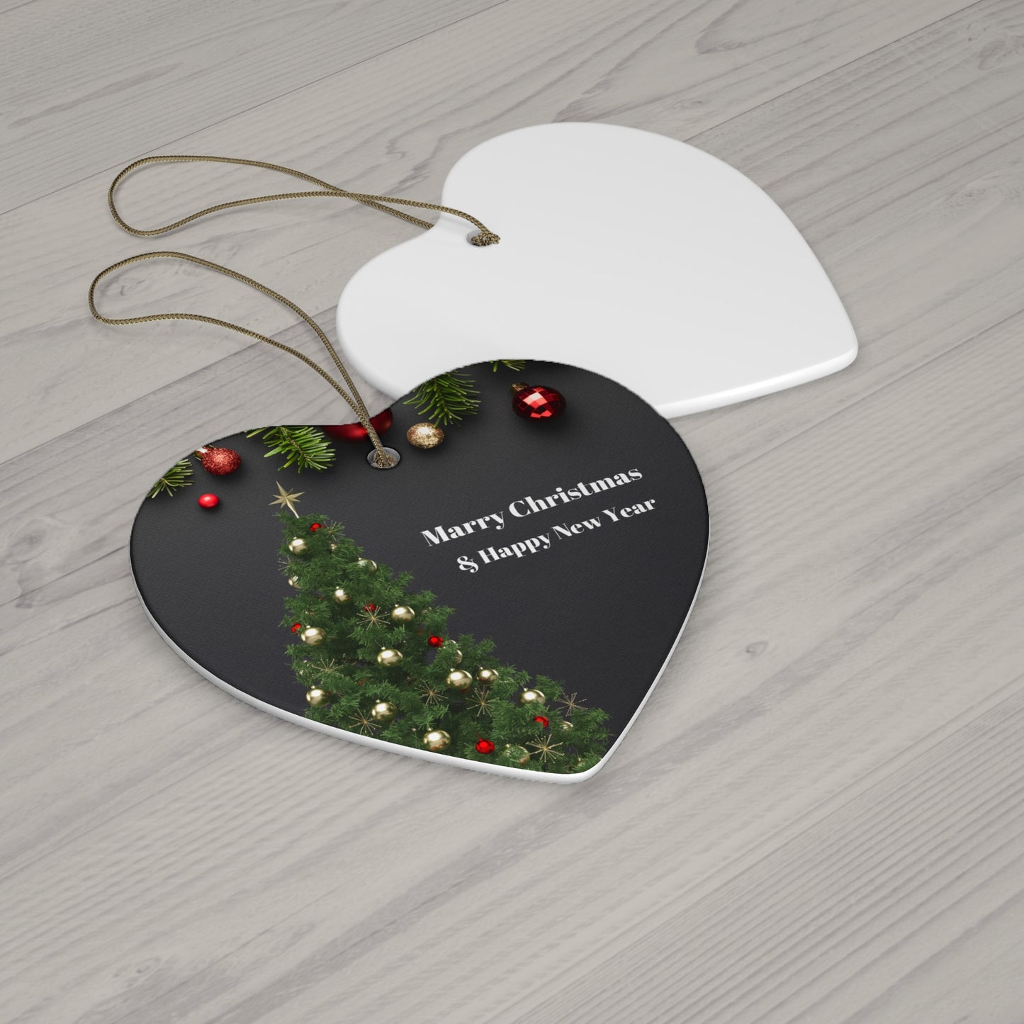 Personalized Christmas Ceramic Ornament - Celebrate with Joyful Holiday Greetings