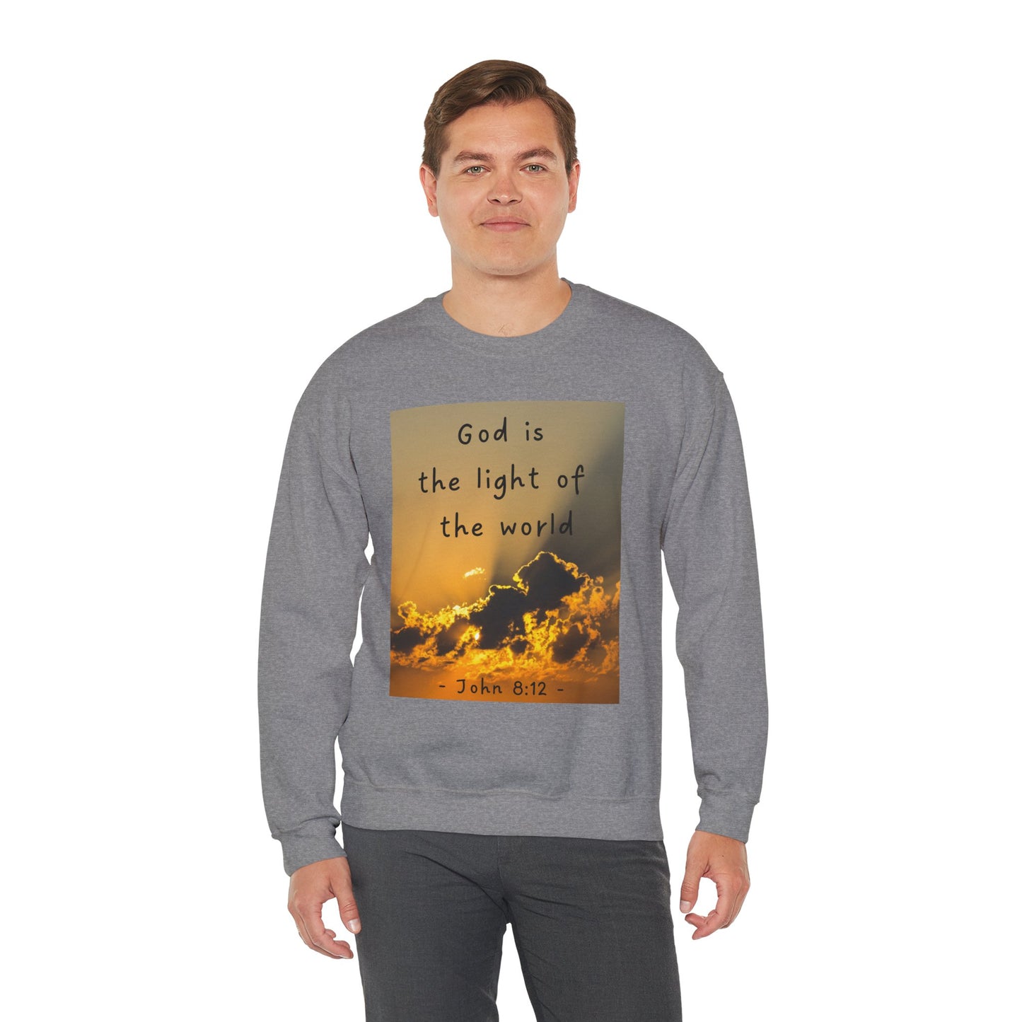 Inspirational Faith & Family Sweatshirt - 'God is the Light of the World' & 'Best Dad Ever'