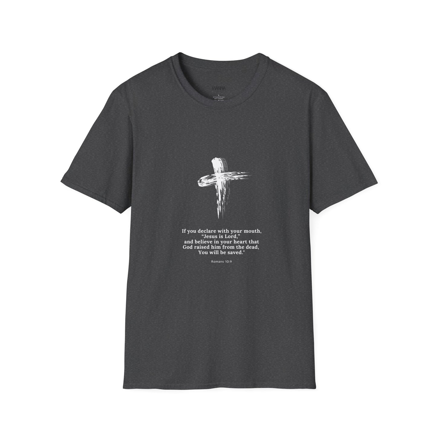 Faith-Inspired Unisex Softstyle T-Shirt - Romans 10:9 Graphic Tee