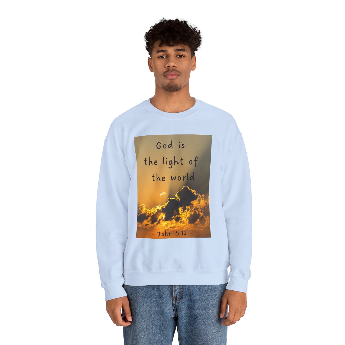 Inspirational Faith & Family Sweatshirt - 'God is the Light of the World' & 'Best Dad Ever'