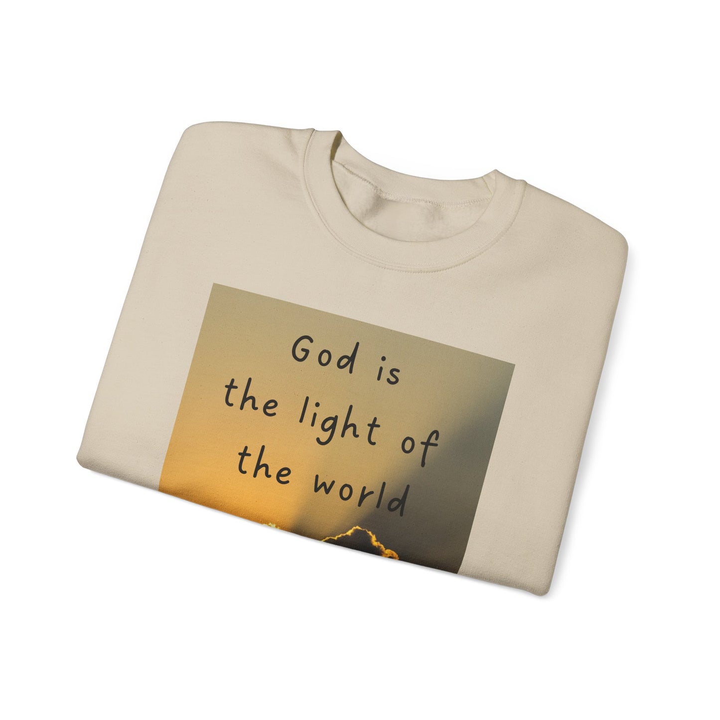 Faith & Family Unisex Heavy Blend™ Crewneck Sweatshirt - 'God is the Light of the World' & 'Best Mom Ever' Design