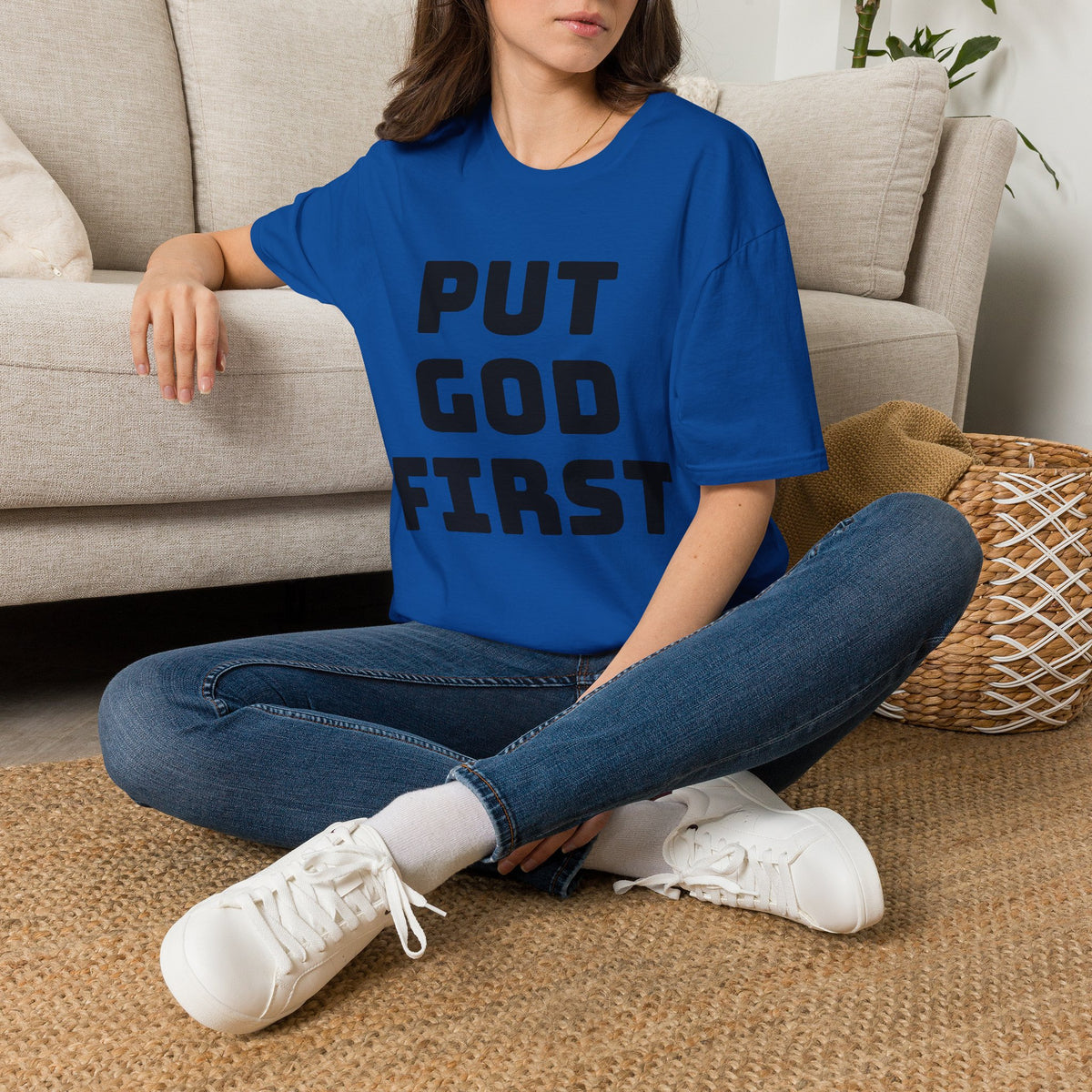 Put God First T-Shirt — Faith-Based Christian Tee (MannaJohn3:31 Back Design)