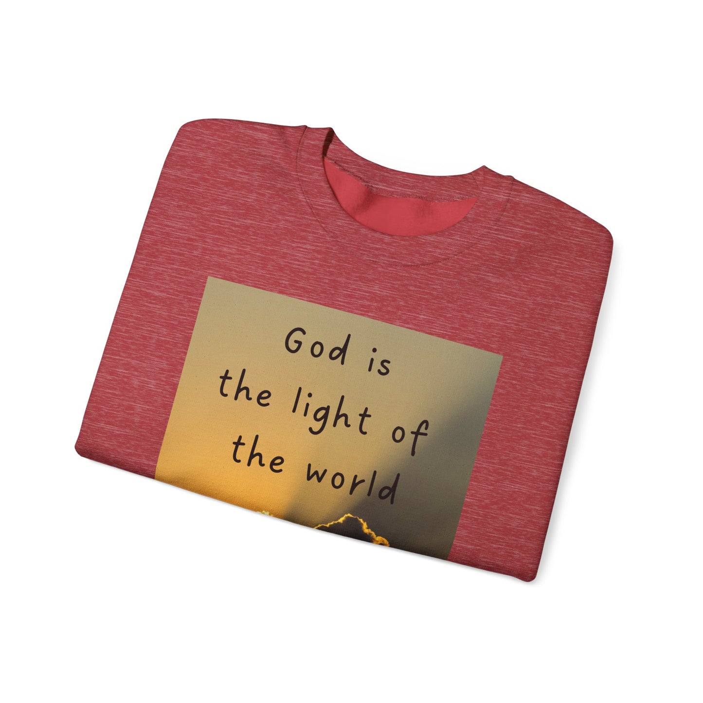 Faith & Family Unisex Heavy Blend™ Crewneck Sweatshirt - 'God is the Light of the World' & 'Best Mom Ever' Design