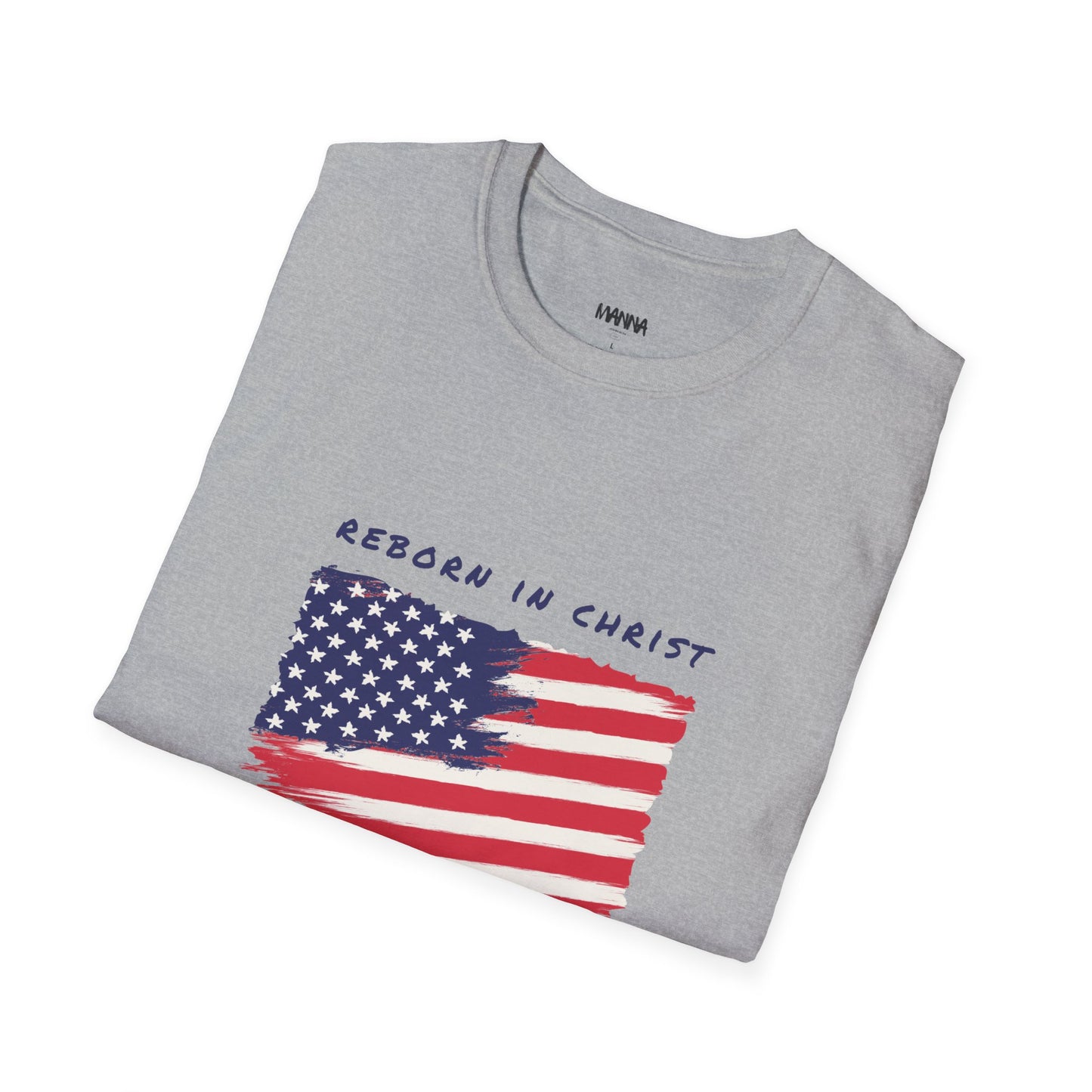 Unisex Softstyle T-Shirt - 'Reborn in Christ USA' Patriotic Graphic Tee