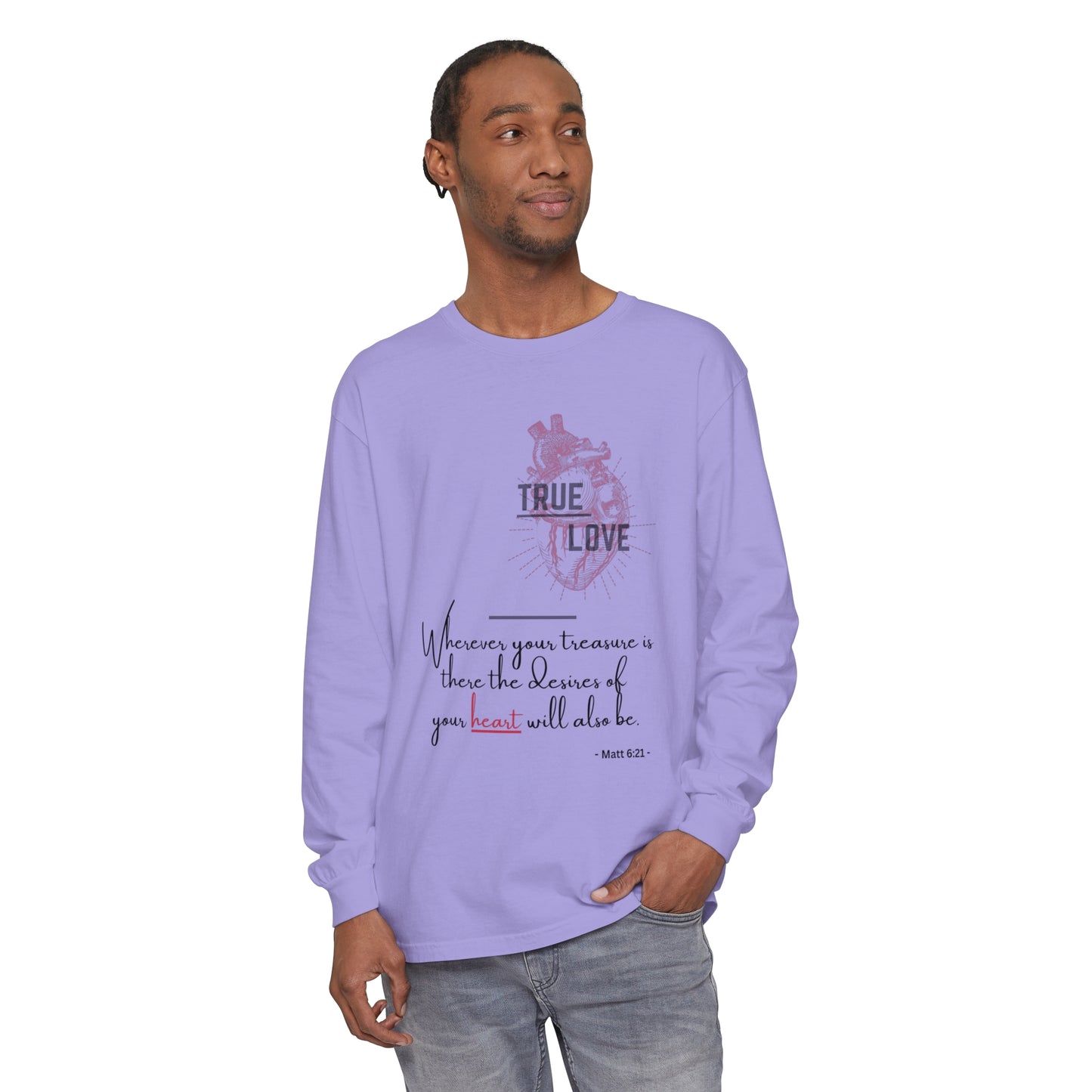 True Love Inspirational Long Sleeve T-Shirt for Heartfelt Connection