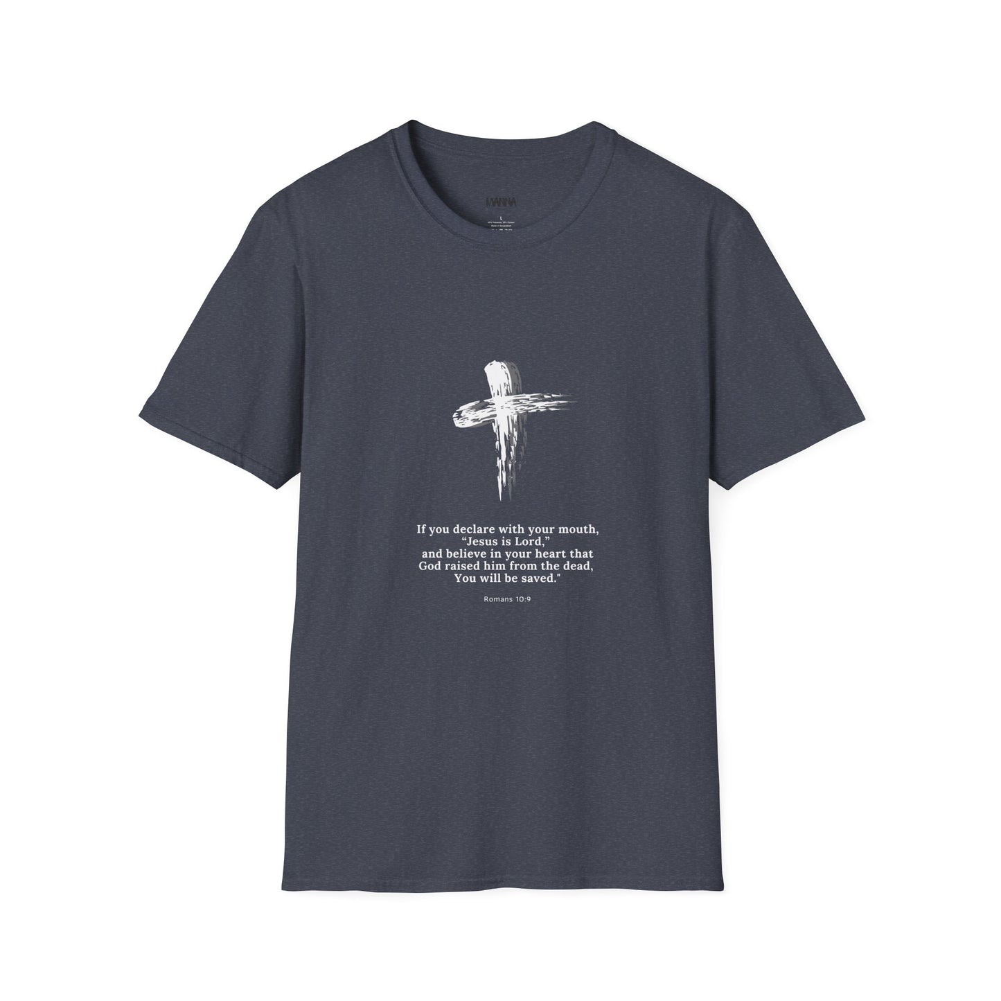Faith-Inspired Unisex Softstyle T-Shirt - Romans 10:9 Graphic Tee