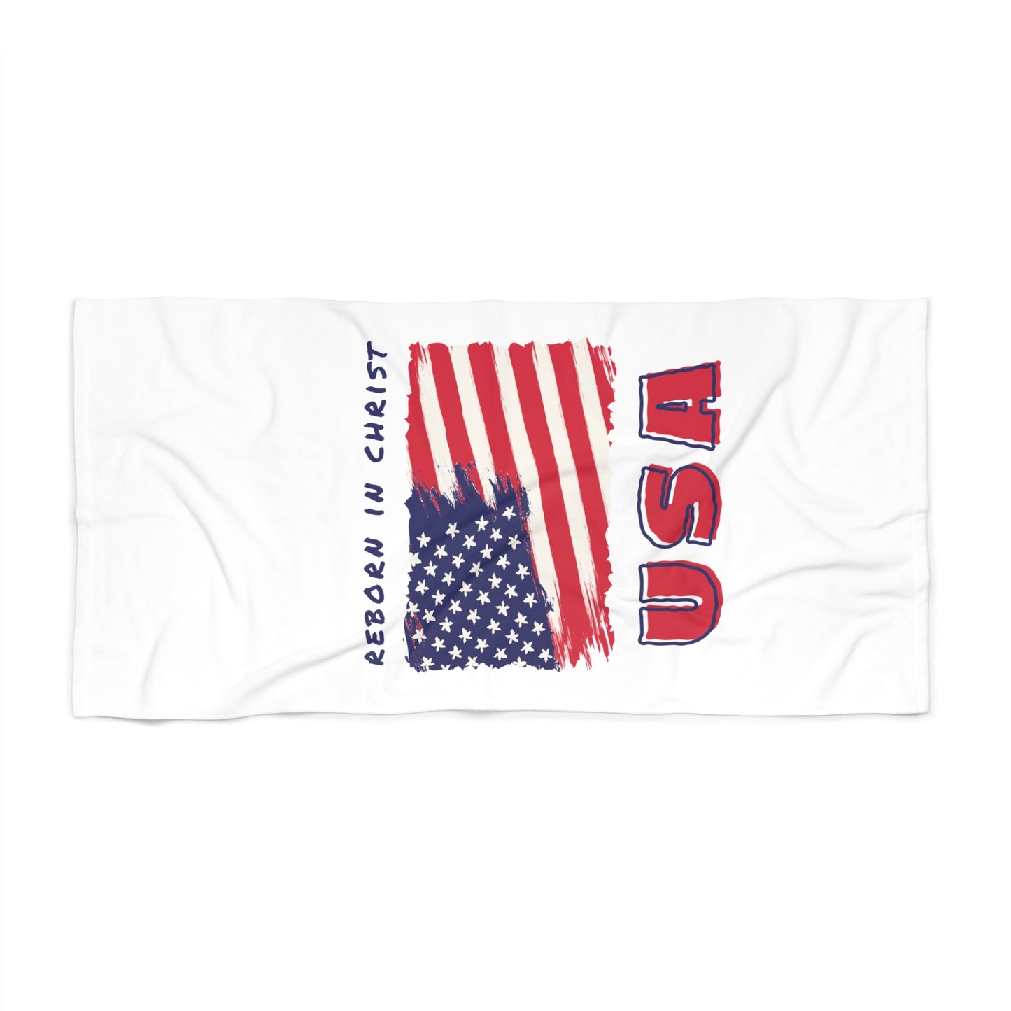 USA Reborn in Christ Beach Towel - Patriotic Beach Accessories for Summer