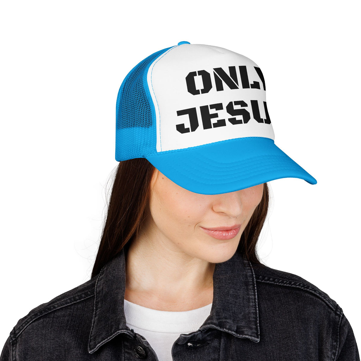 Trucker Hat — "Only Jesus" Embroidered Foam Cap