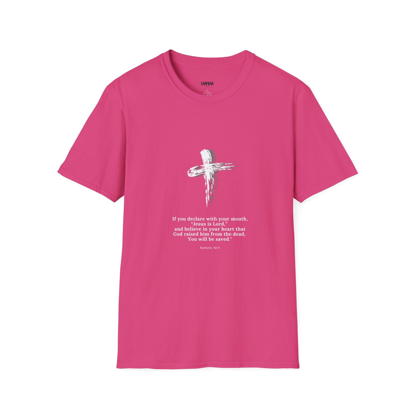 Faith-Inspired Unisex Softstyle T-Shirt - Romans 10:9 Graphic Tee