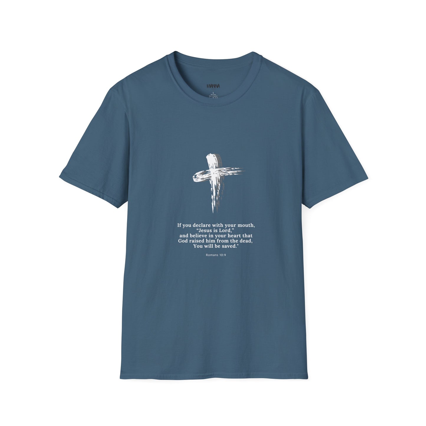 Faith-Inspired Unisex Softstyle T-Shirt - Romans 10:9 Graphic Tee