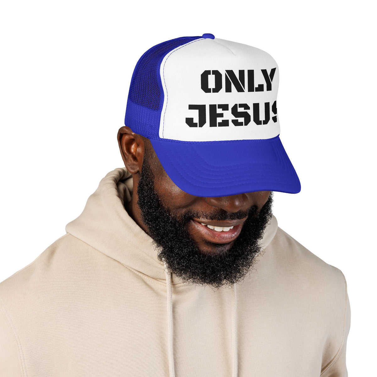 Trucker Hat — "Only Jesus" Embroidered Foam Cap