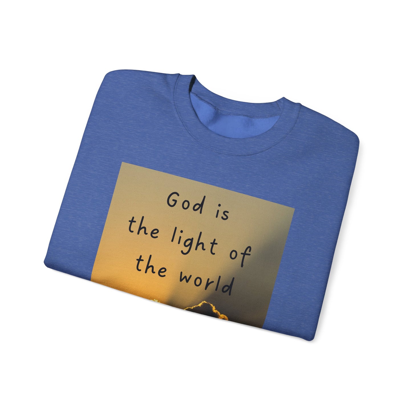 Faith & Family Unisex Heavy Blend™ Crewneck Sweatshirt - 'God is the Light of the World' & 'Best Mom Ever' Design