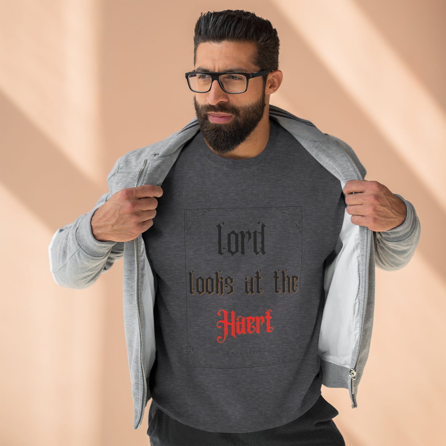 Faith-Inspired Unisex Crewneck Sweatshirt – 'Lord Looks at the Heart'