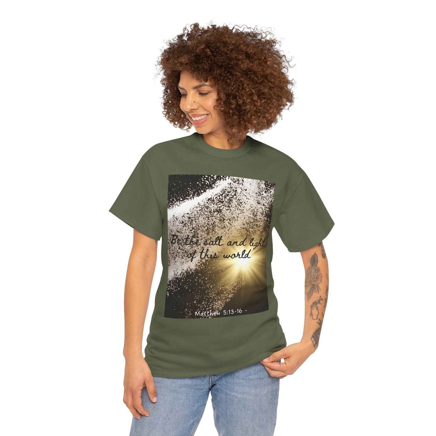 Inspirational Unisex Heavy Cotton Tee - 'Salt and Light of This World'