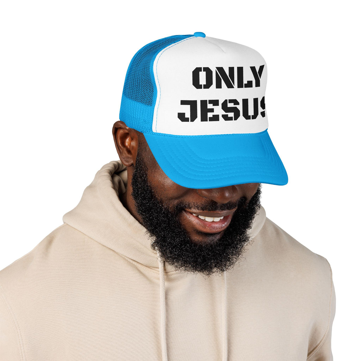 Trucker Hat — "Only Jesus" Embroidered Foam Cap