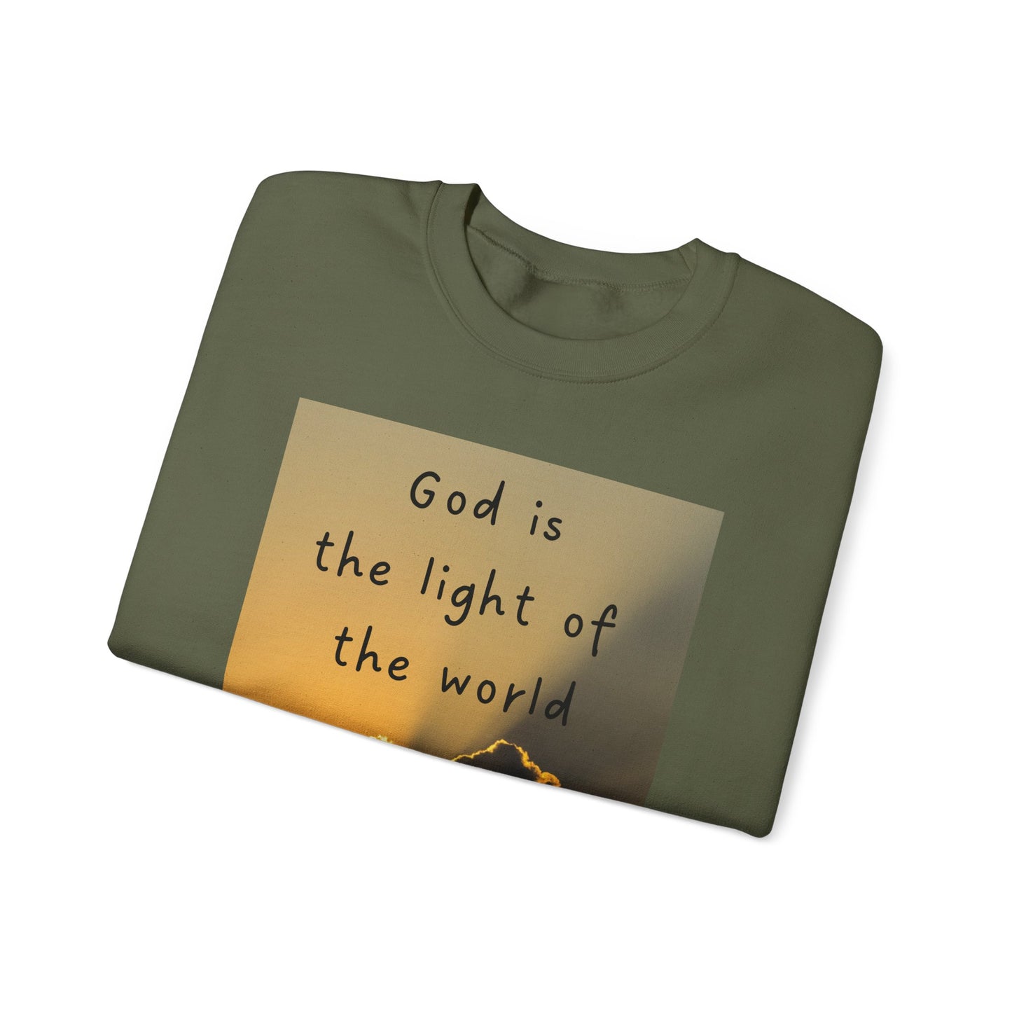 Inspirational Faith & Family Sweatshirt - 'God is the Light of the World' & 'Best Dad Ever'