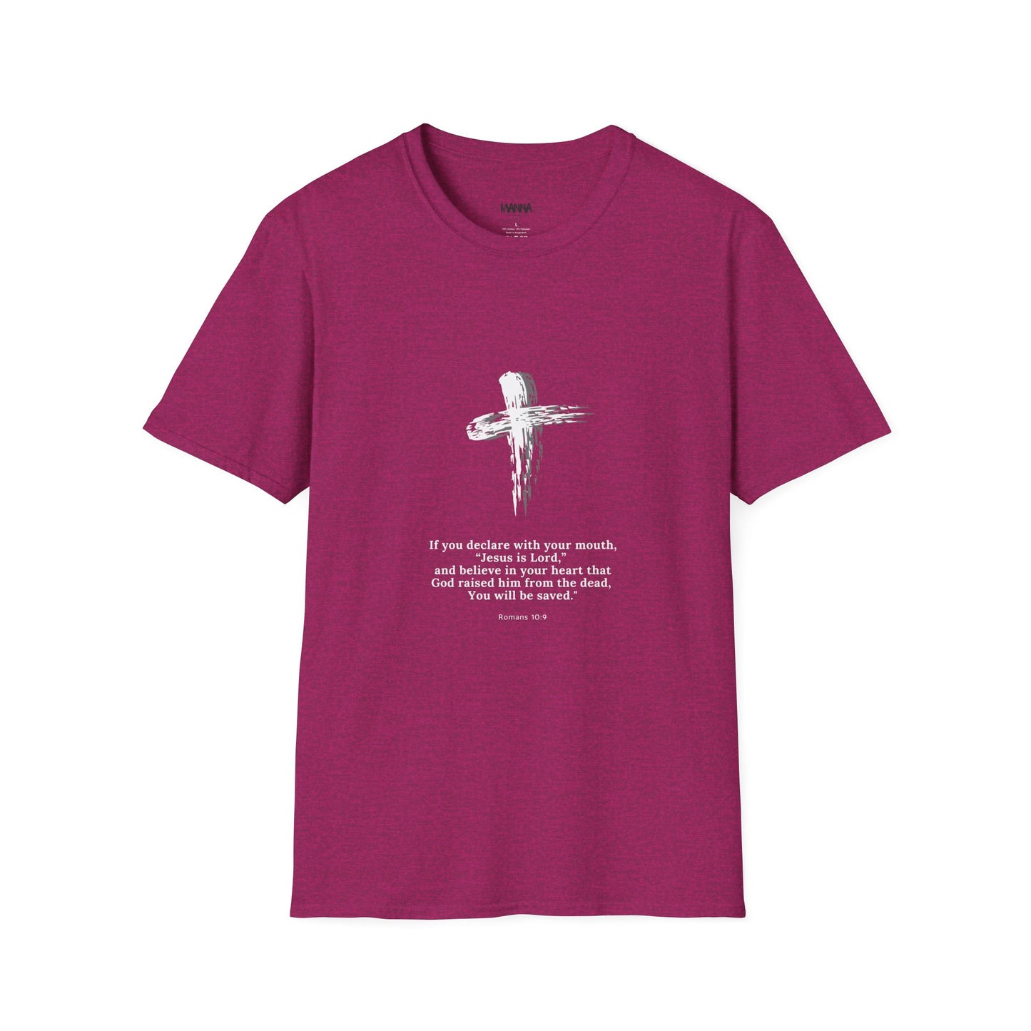 Faith-Inspired Unisex Softstyle T-Shirt - Romans 10:9 Graphic Tee