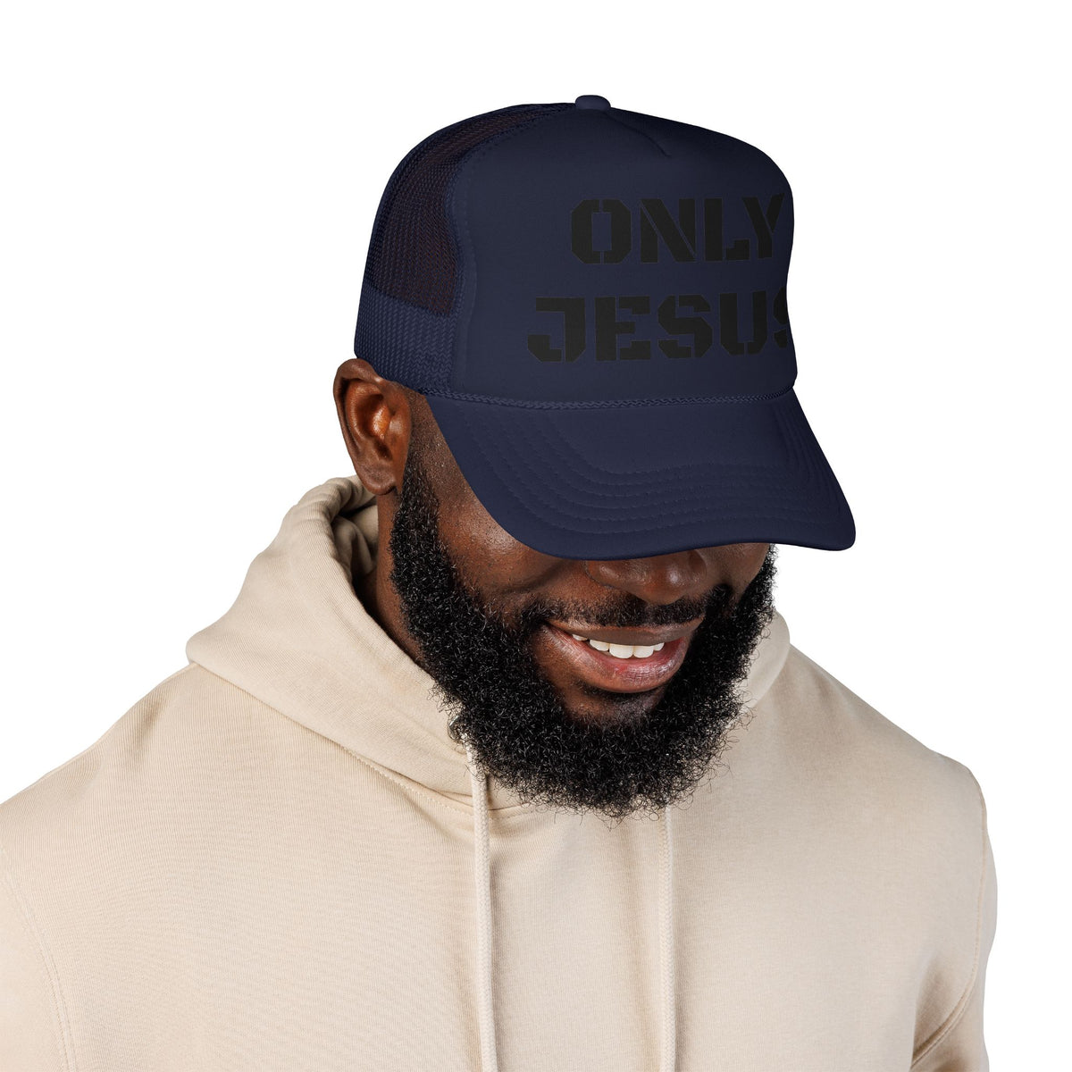 Trucker Hat — "Only Jesus" Embroidered Foam Cap