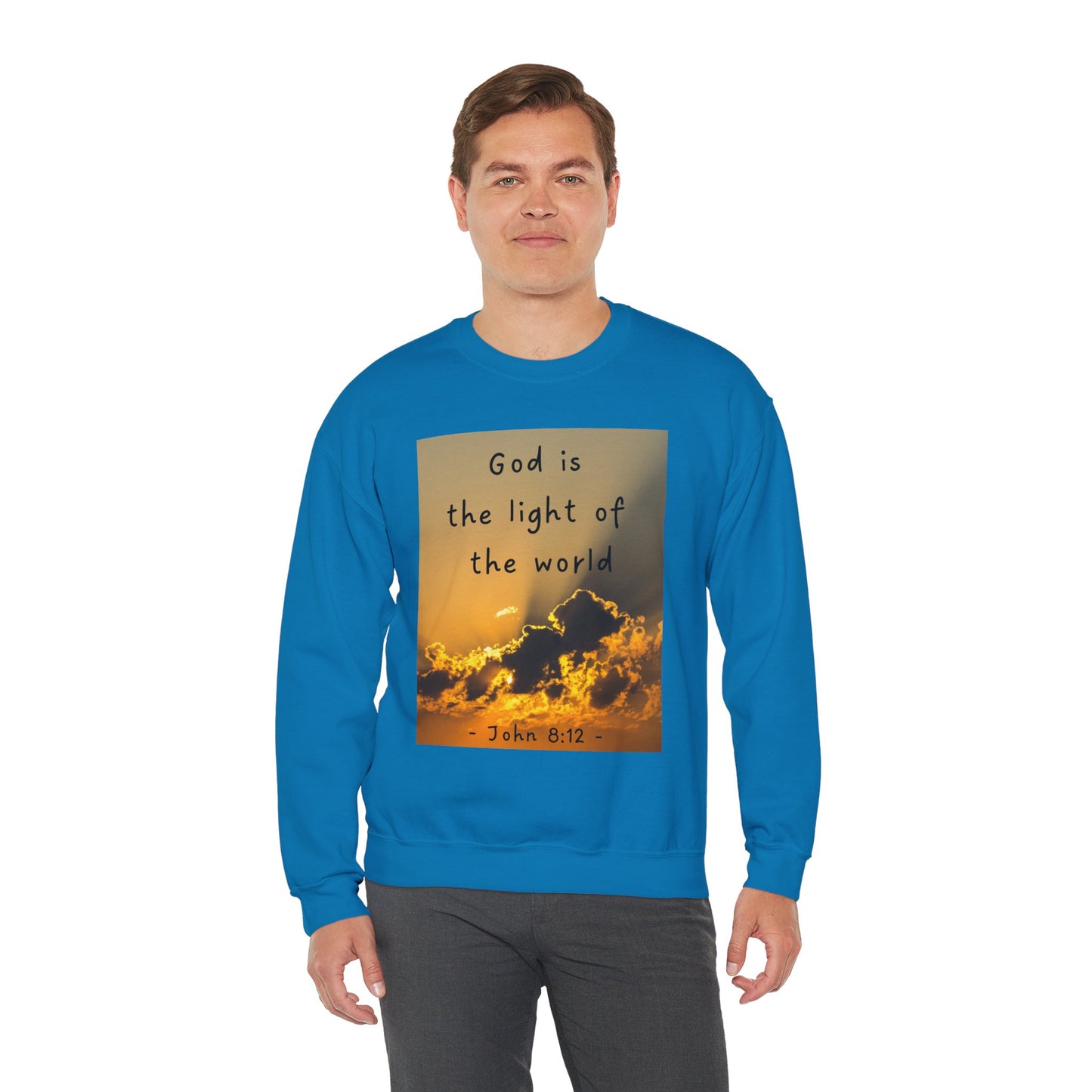 Inspirational Faith & Family Sweatshirt - 'God is the Light of the World' & 'Best Dad Ever'