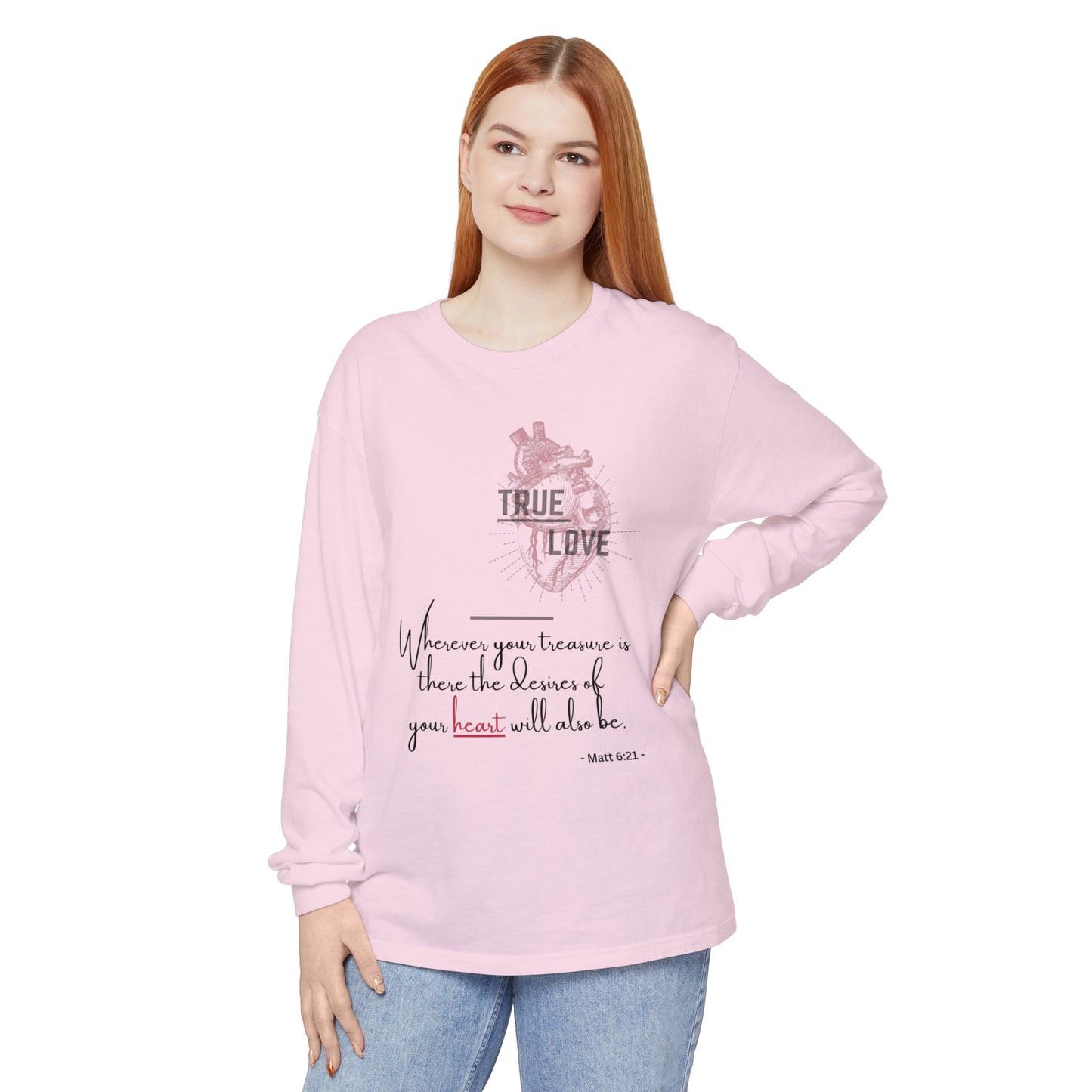 True Love Inspirational Long Sleeve T-Shirt for Heartfelt Connection