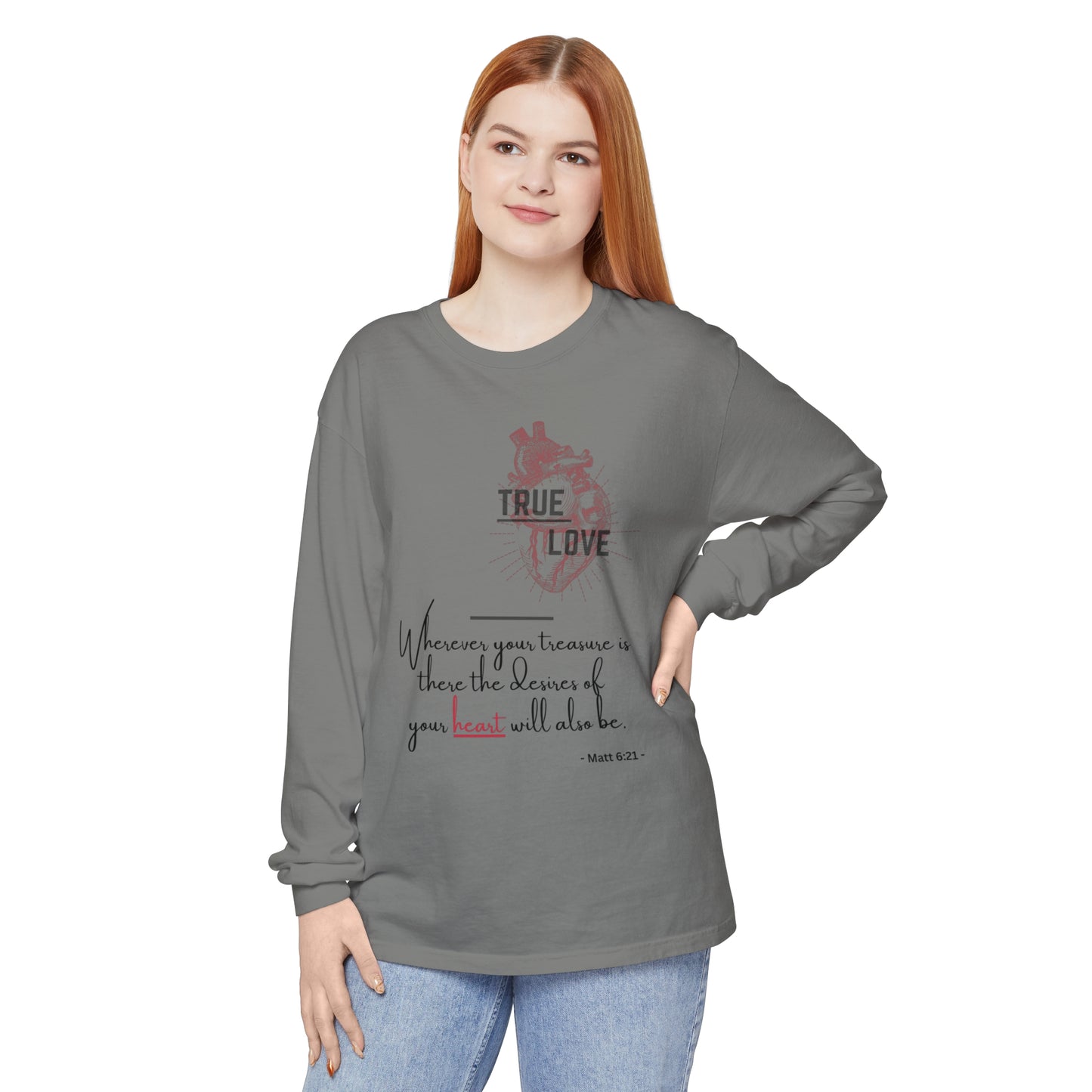 True Love Inspirational Long Sleeve T-Shirt for Heartfelt Connection