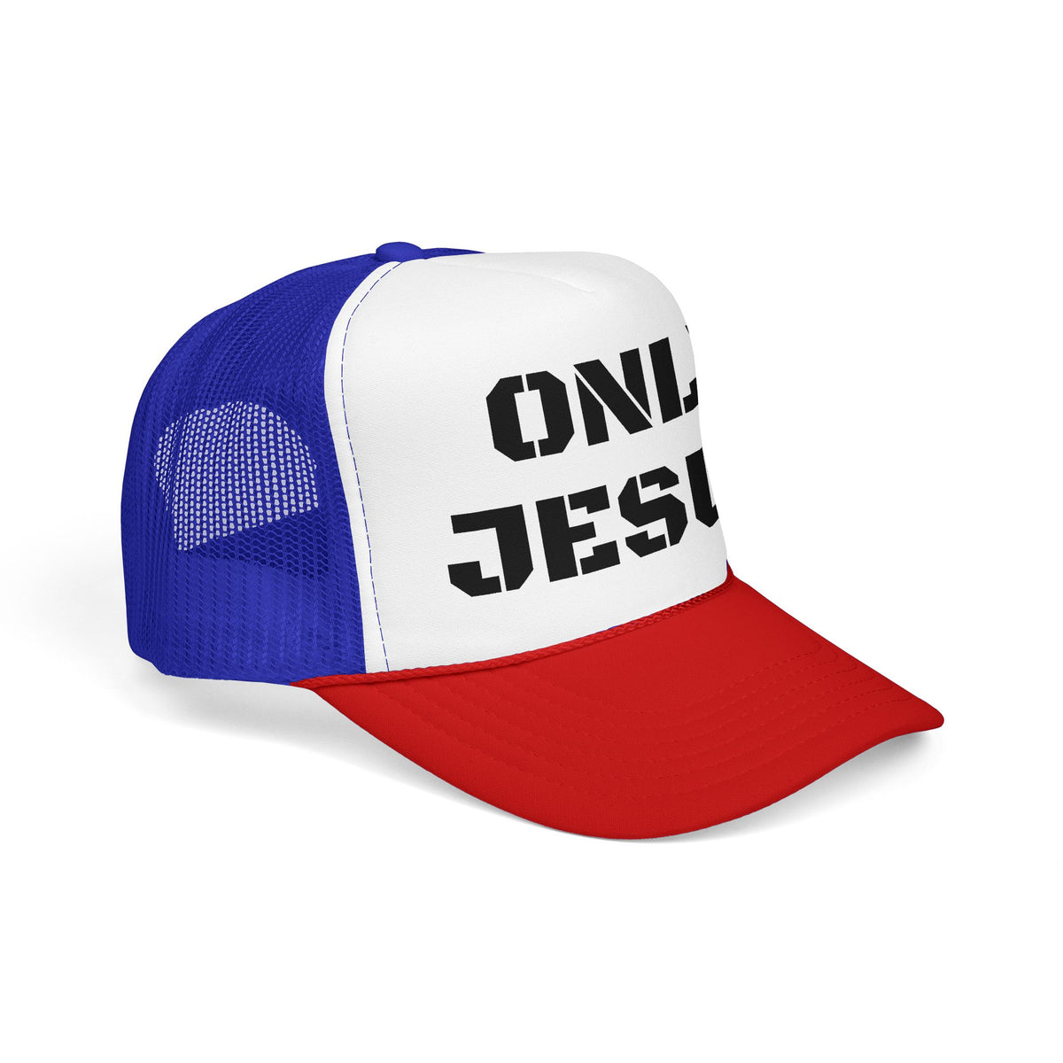 Trucker Hat — "Only Jesus" Embroidered Foam Cap