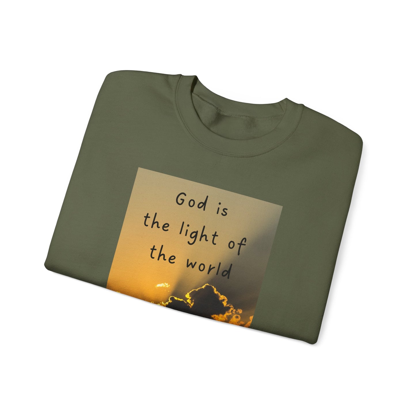 Faith & Family Unisex Heavy Blend™ Crewneck Sweatshirt - 'God is the Light of the World' & 'Best Mom Ever' Design