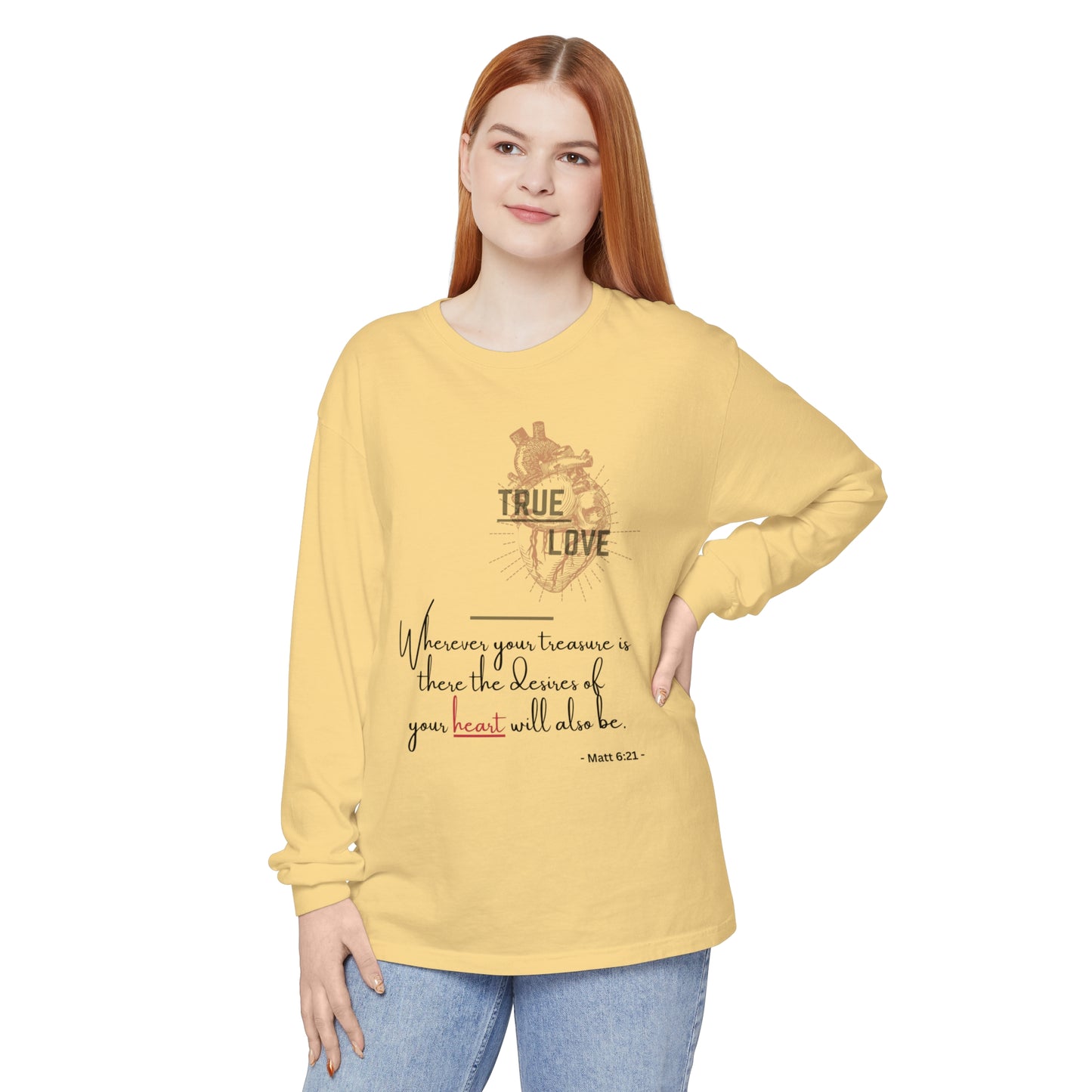 True Love Inspirational Long Sleeve T-Shirt for Heartfelt Connection