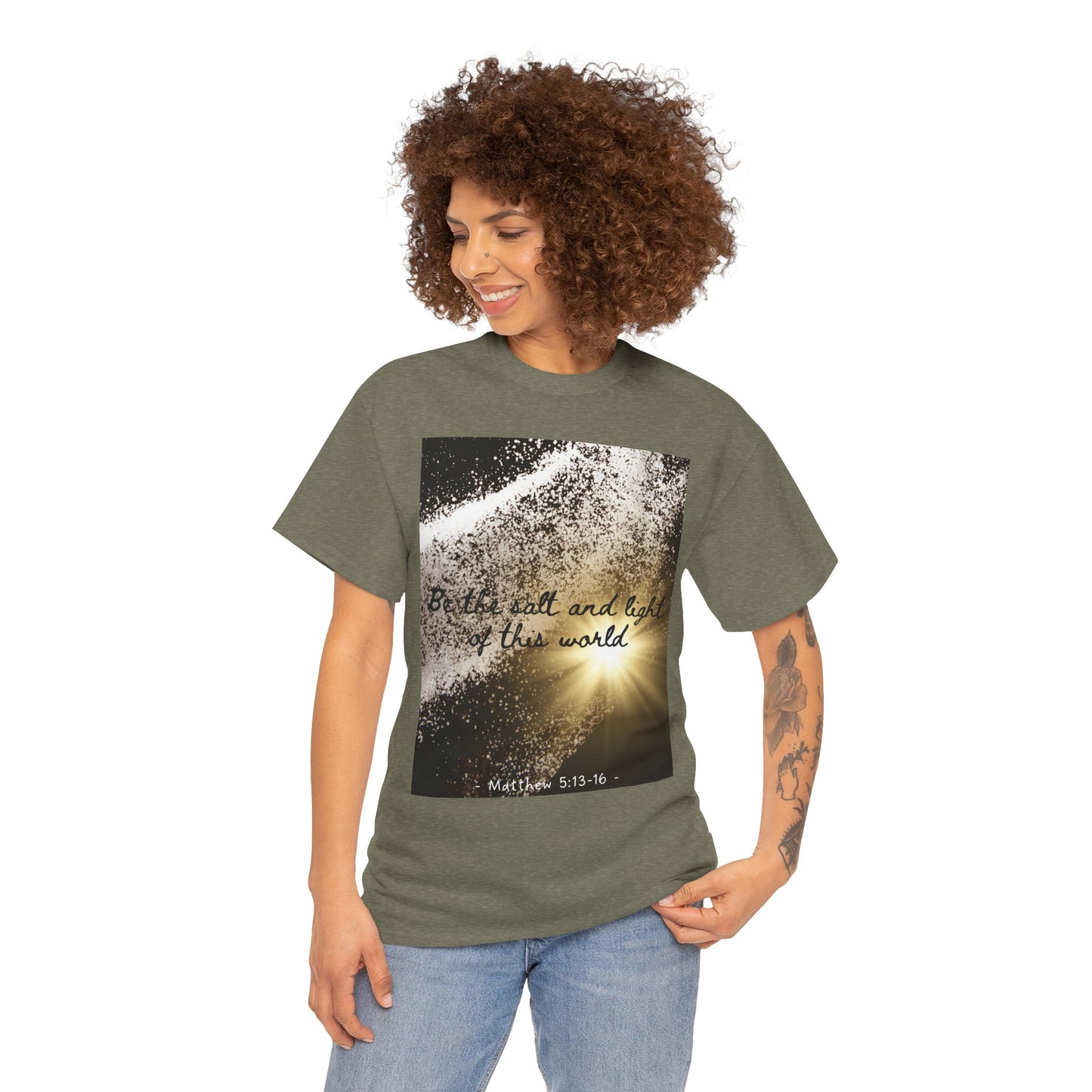 Inspirational Unisex Heavy Cotton Tee - 'Salt and Light of This World'