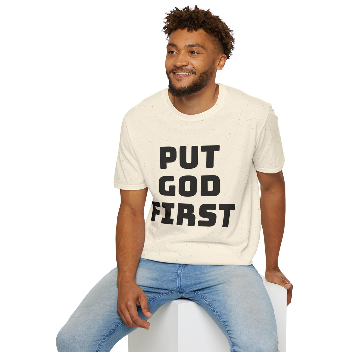 Put God First T-Shirt — Faith-Based Christian Tee (MannaJohn3:31 Back Design)