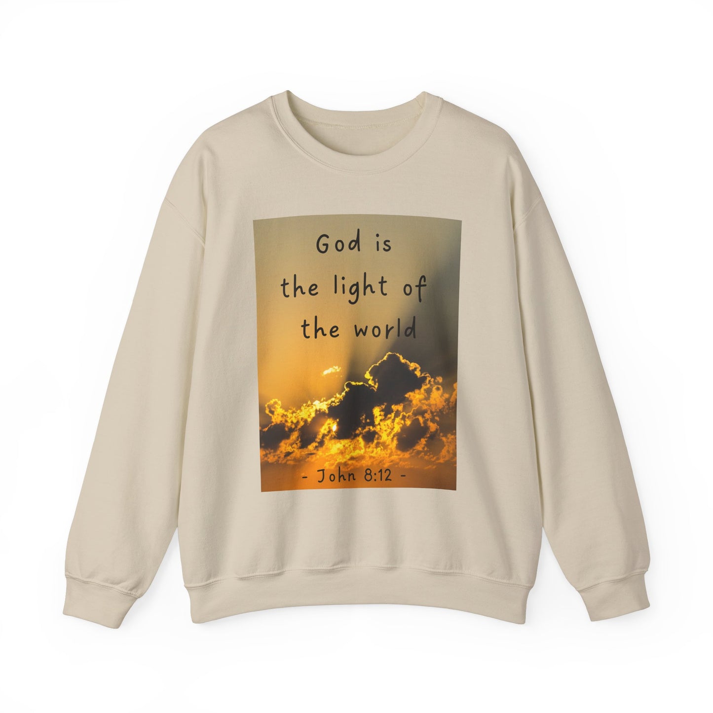 Faith & Family Unisex Heavy Blend™ Crewneck Sweatshirt - 'God is the Light of the World' & 'Best Mom Ever' Design