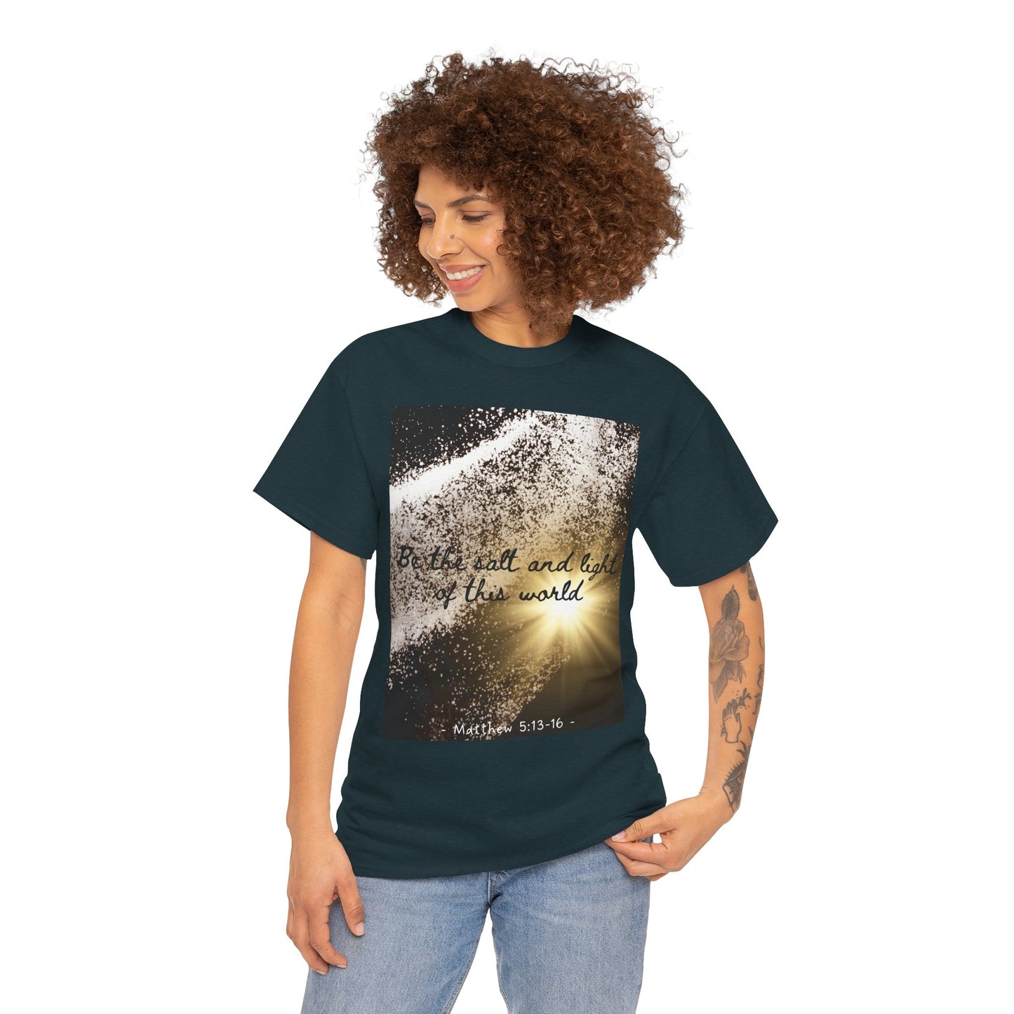 Inspirational Unisex Heavy Cotton Tee - 'Salt and Light of This World'