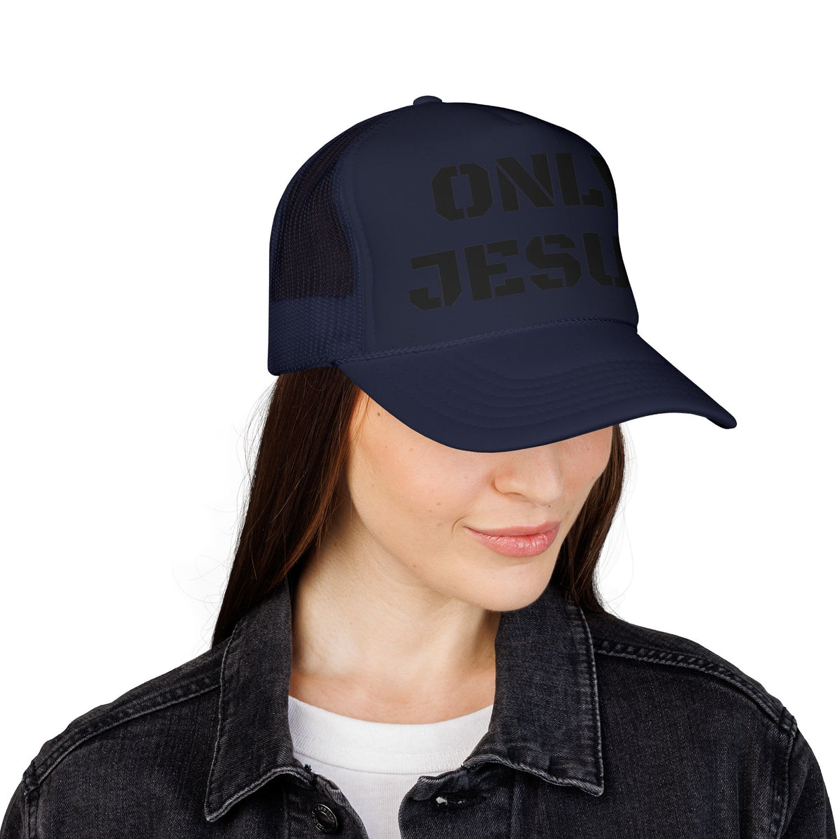 Trucker Hat — "Only Jesus" Embroidered Foam Cap
