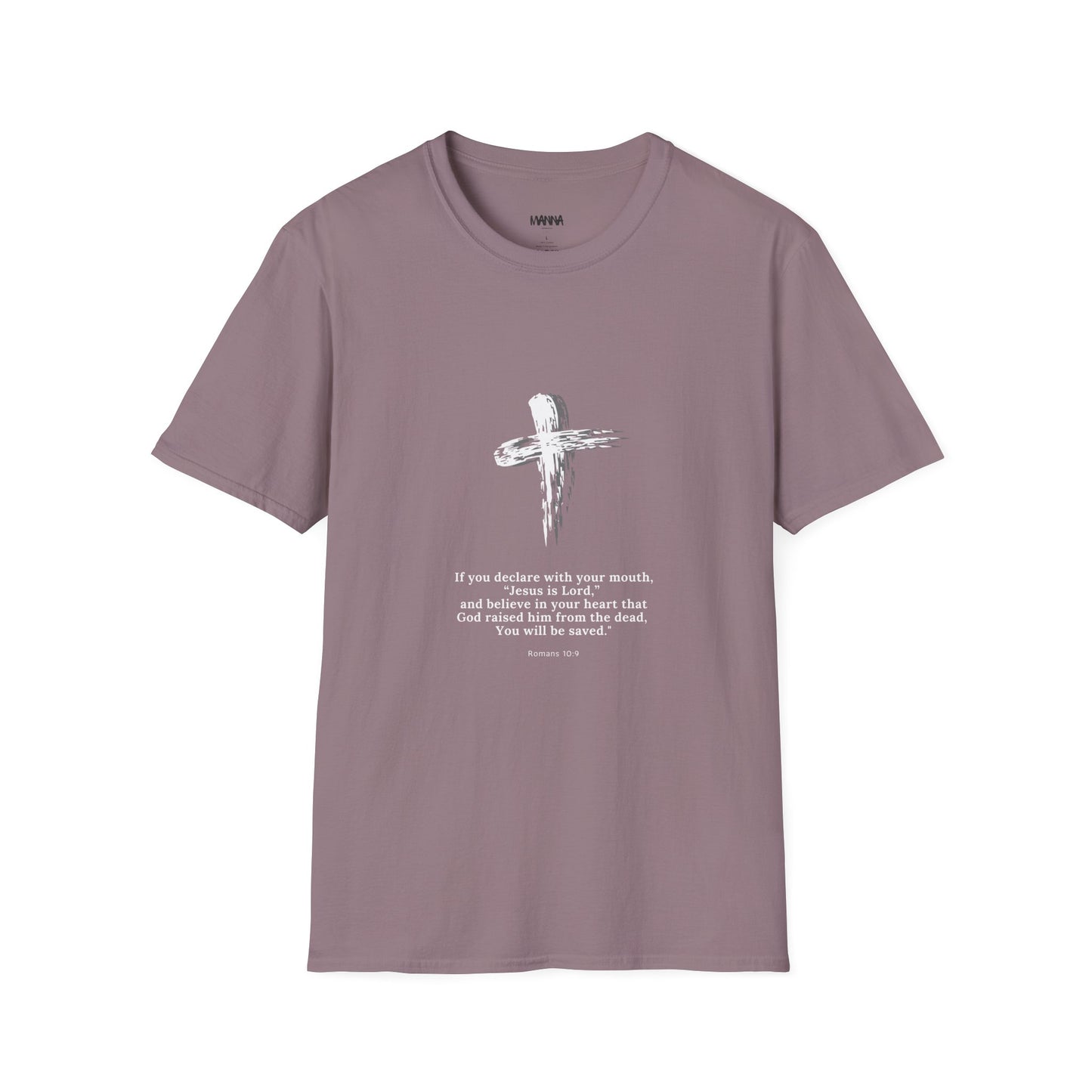 Faith-Inspired Unisex Softstyle T-Shirt - Romans 10:9 Graphic Tee