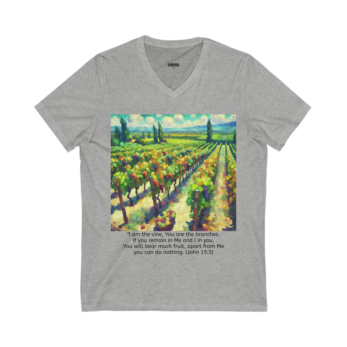 Inspirational V-Neck Tee with Bible Verse - Unisex Jersey Short Sleeve
