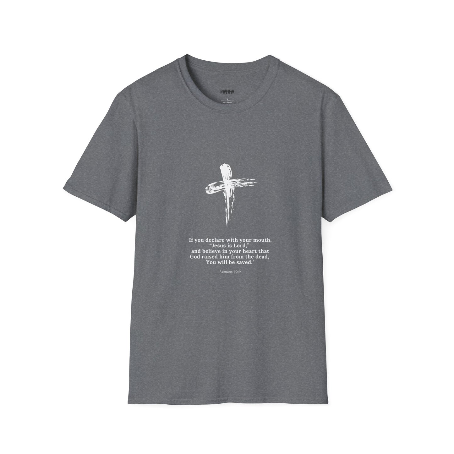Faith-Inspired Unisex Softstyle T-Shirt - Romans 10:9 Graphic Tee