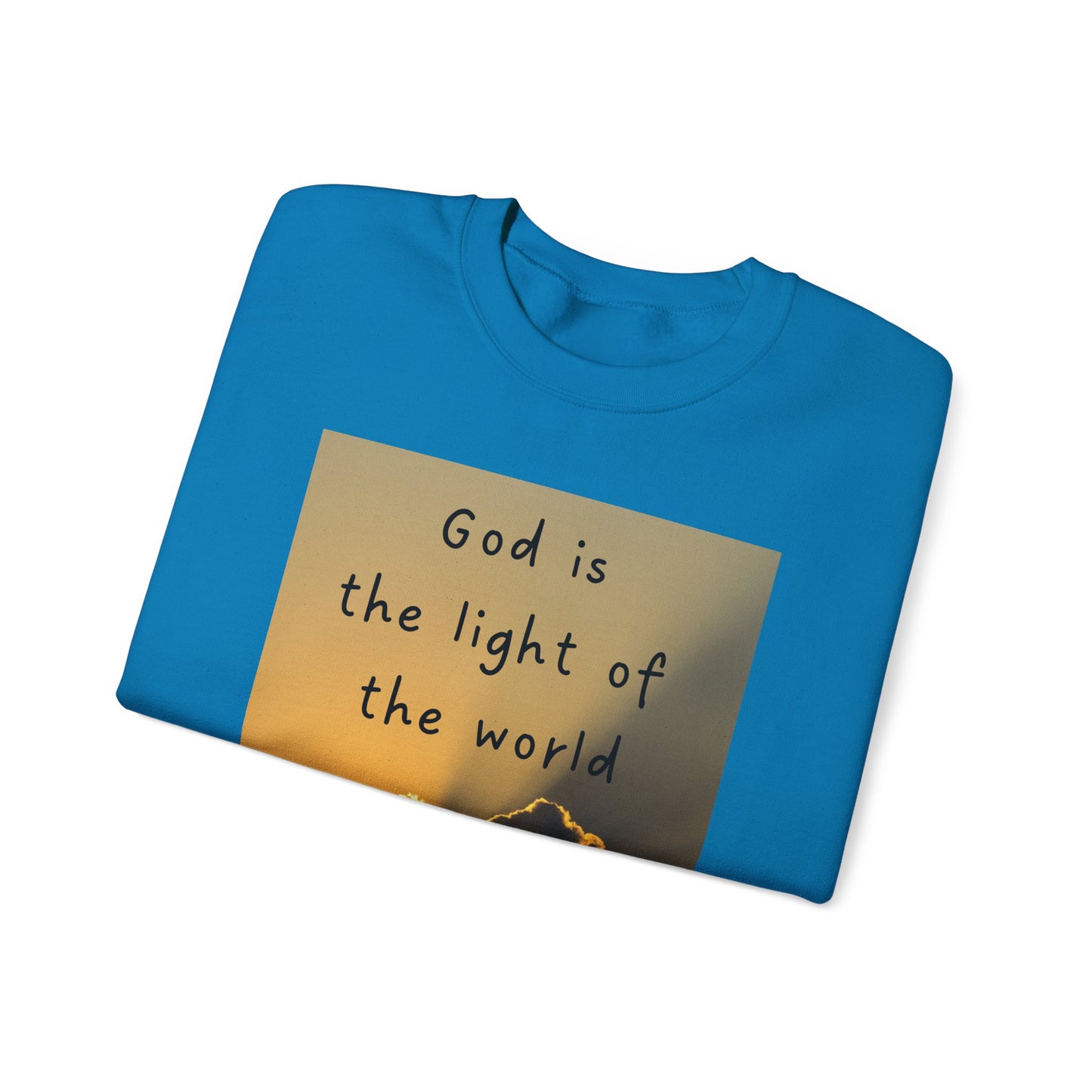 Faith & Family Unisex Heavy Blend™ Crewneck Sweatshirt - 'God is the Light of the World' & 'Best Mom Ever' Design